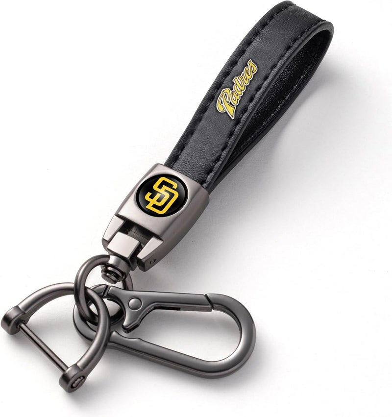 WiiFiive Leather Car Keychain for Baseball Fans, Metal Car Key Ring Key Chain Accessories - Image 1